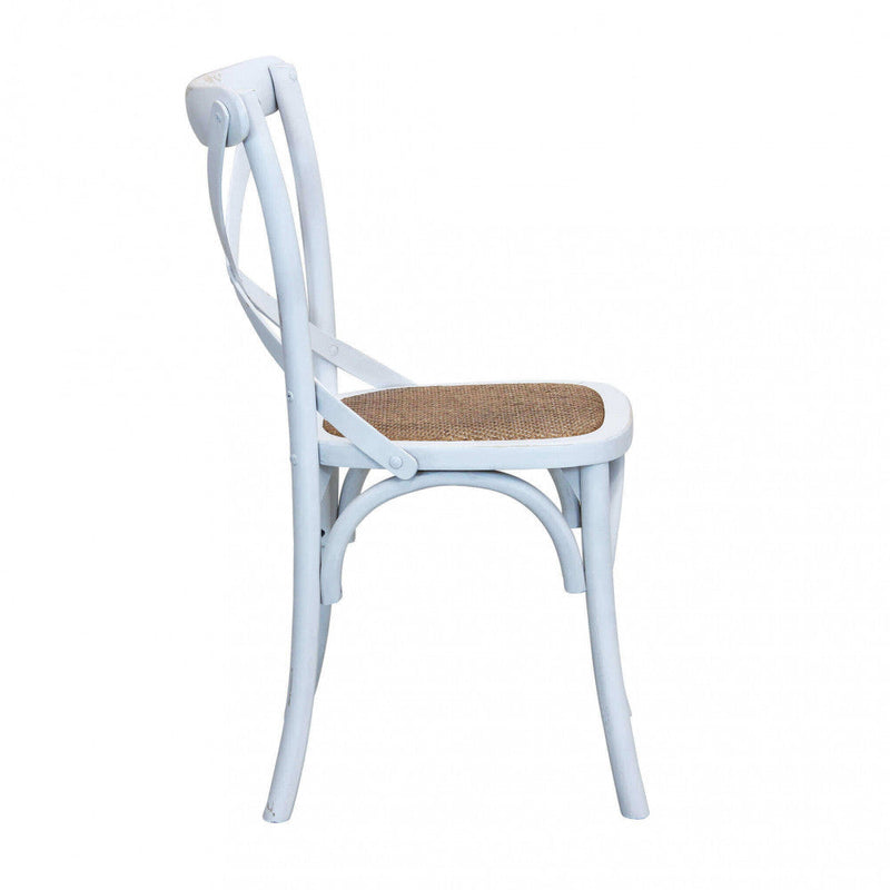 Sedia Cross 46x42x87 cm  in Legno Bianco