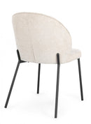 Set 2 Sedie 54x60x83 cm Wendy in Tessuto Nero e Beige