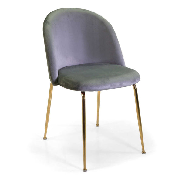 Sedia Sammi 50x57xh47/77,5 cm in Tessuto Velluto Grigio/Oro sconto
