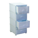 Cassettiera 4 Cassetti 43x36,8xh89,4 cm in Plastica Bianco