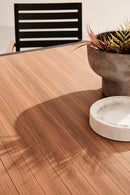 Tavolo da Esterno 136x136x75h cm in Alluminio e Polywood Hilija Naturale e Antracite  