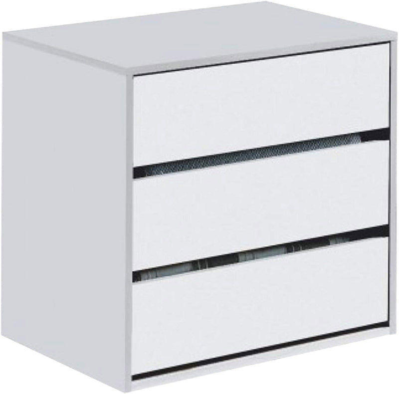 Cassettiera 3 Cassetti 60x44x57 cm per Armabio Guardaroba Bianca