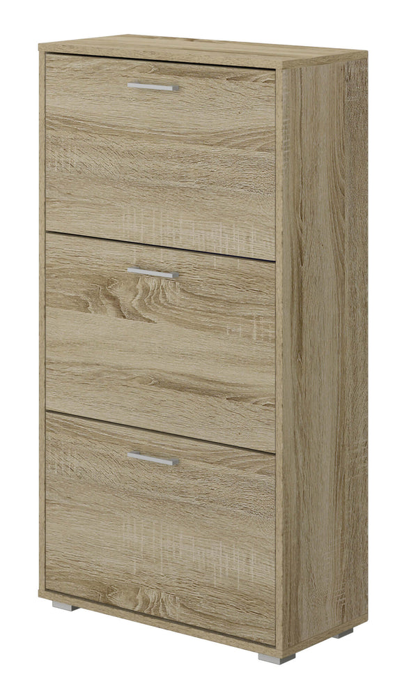 Scarpiera 3 Scomparti 67x28x112 cm 18 Paia in MDF Rovere acquista