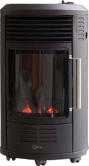 Stufa a Gas Gpl da Interno 3,4 kW Effetto Camino Qlima GH8034R Nera