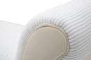 Panchetta Velvet Crema 102x31x51 cm Legno e Poliestere Crema e Nero