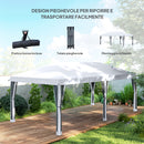 Gazebo da Giardino 6x3 m Pieghevole con Zanzariera e Borsa di Trasporto in Acciaio e Tessuto Oxford Crema      