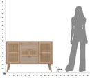 Mobile Paglia di Vienna 120x40,5x81 cm MDF e Impiallacciatura di frassino Marrone