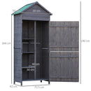 Casetta Box da Giardino 89x50x190 cm in Legno Grigio