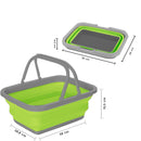 Bacinella Contenitore Salvaspazio 9 Litri Pieghevole Multiuso con Manici Verde
