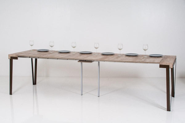 sconto Consolle Allungabile in Legno e Ferro H77x40x90/300cm Itamoby Rio Rovere Argento Classica