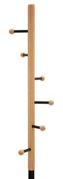 Appendiabiti da Terra Step Ø37x172 cm in Metallo e Faggio e Marmo Nero e Marrone      