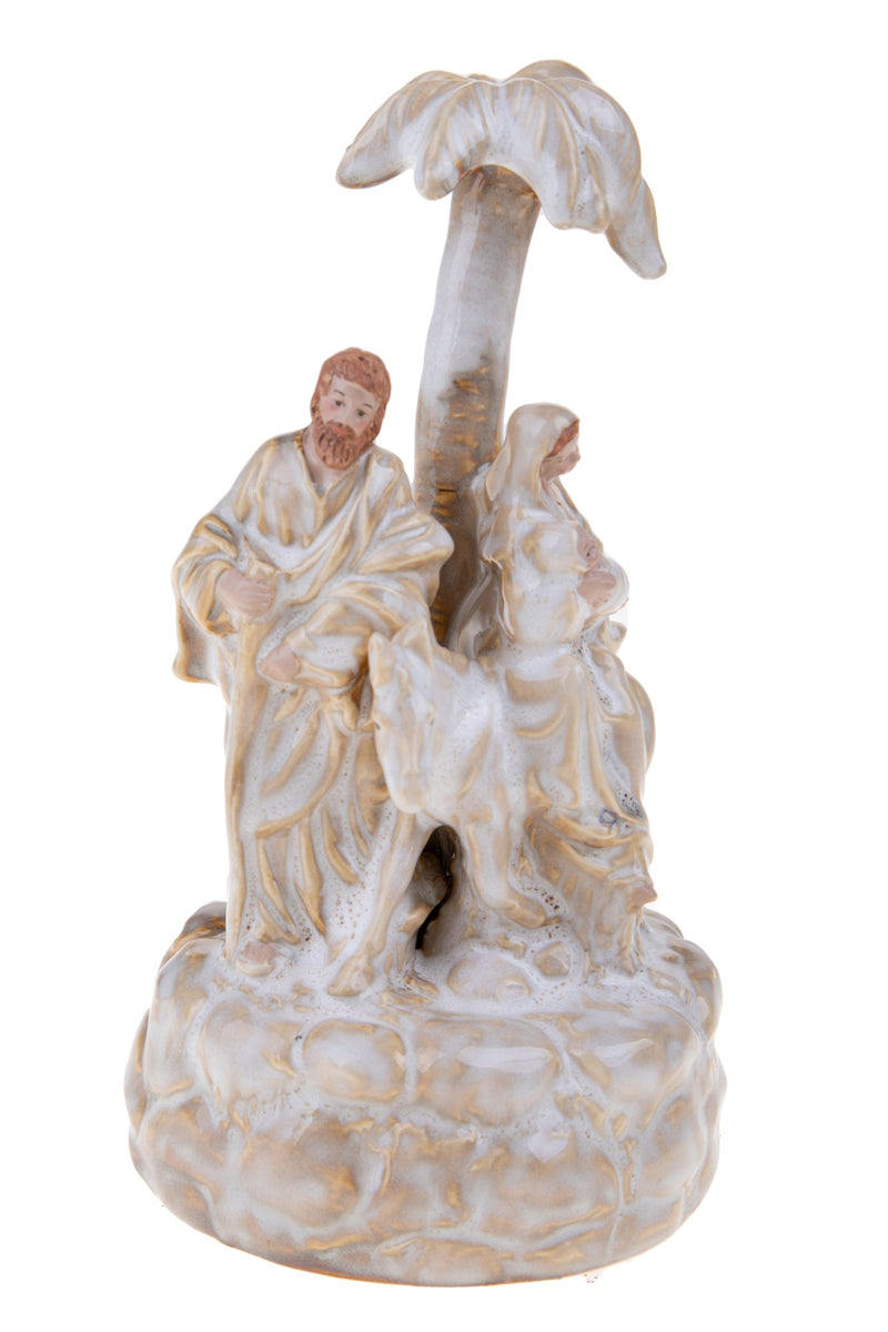 Natività Carillon con Asinello 23 cm in Porcellana