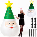 Gonfiabile Babbo Natale XXL 100x130x250 cm con 4 LED da Esterno in Poliestere 190T      