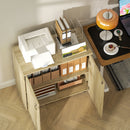 Armadietto da Ufficio Multiuso 2 Ante 80x40x80 cm con Serratura Rivestimento in Melamina Rovere  