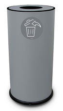 Pattumiera Per Raccolta Differenziata Ø35xh72 cm In Acciaio Verniciato 1 Scomparto Grigio