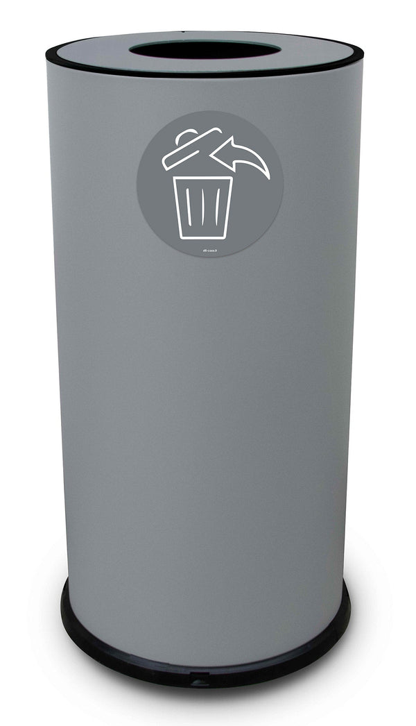 sconto Pattumiera Per Raccolta Differenziata Ø35xh72 cm In Acciaio Verniciato 1 Scomparto Grigio