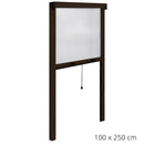 Zanzariera Avvolgibile Marrone per Porta e Finestra a Molla 100X250Cm