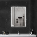 Specchio Bagno da Parete con Luce LED a 3 Colori 70x50x3 cm in Vetro Temperato Argento  