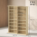 Mobile Libreria Porta CD 106,5x24x126,3 cm a 16 Ripiani dal Design Moderno in Legno Naturale      