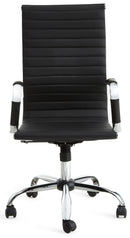 Sedia Poltrona Direzionale da Ufficio in Similpelle Motti Aston Nera