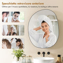 Armadietto da Bagno Mobile Sospeso con Specchio 61x12x79 cm in Vetro e Metallo Nero      