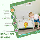 Baule Portagiochi per Bambini 60x37x39 cm con Coperchio in MDF Verde  