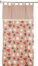 Tenda liscia con cuori 140x280 cm 140x280