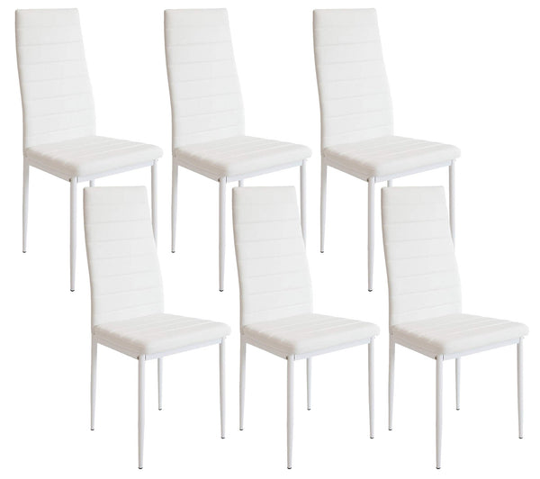 Set 6 Sedie 42x40x82 cm in Similpelle Bianco online