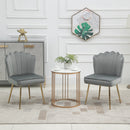 Set 2 Sedie Imbottite 57x58x88 cm in Tessuto Effetto Velluto Grigio