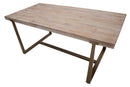 Tavolo Ankara 180x90x78 cm in MDF e Ferro Marrone e Oro      