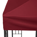 Tetto di Ricambio per Gazebo 3x3 m a 2 Livelli e Anti UV con Presa d'Aria in Poliestere Rosso      