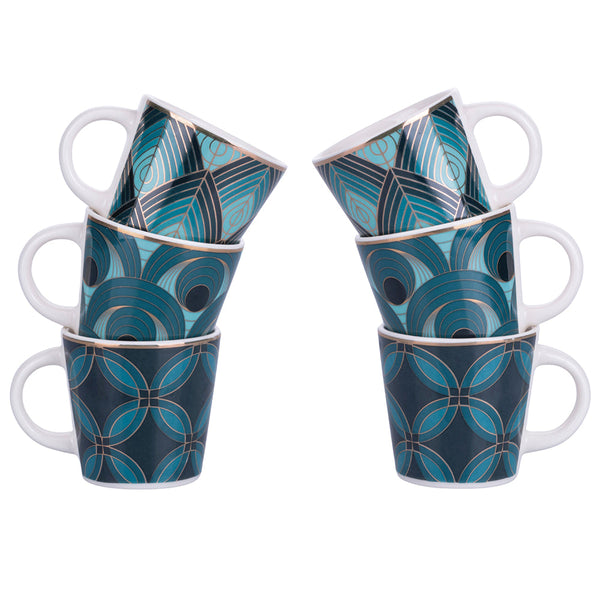 Set 6 Tazzine da Caffè Ø6x5,5 cm in New Bone China VdE Tivoli 1996 Vetiver prezzo