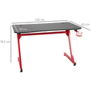 Scrivania Gaming 120x65x74,5 cm in Legno e Acciaio  Rosso e Nera