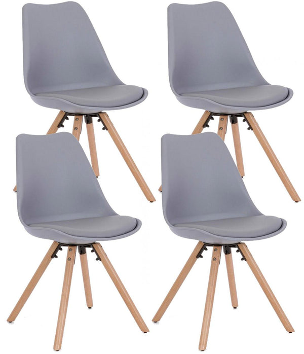 acquista Set 4 Sedie 54x49x83,5 cm in Similpelle Grigio