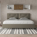 Letto Matrimoniale Imbottito in Similpelle Appia Large Cappuccino Varie Misure