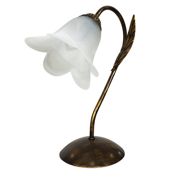 Lume 1xE14 Montatura Marrone Oro Vetro Spugnato Bianco E-Energy Amelia online