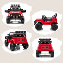Macchina Fuoristrada per Bambini 99x66x68.5 cm con Fanali Clacson e Telecomando in PP e Metallo Rosso      