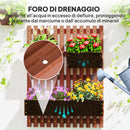 Fioriera Verticale a Doghe 60x16x80 cm con 3 Vasi Rimovibili in Legno di Abete Marrone      