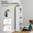 Mobile Libreria a 5 Ripiani 60x24x133,5 cm in Legno Bianco   