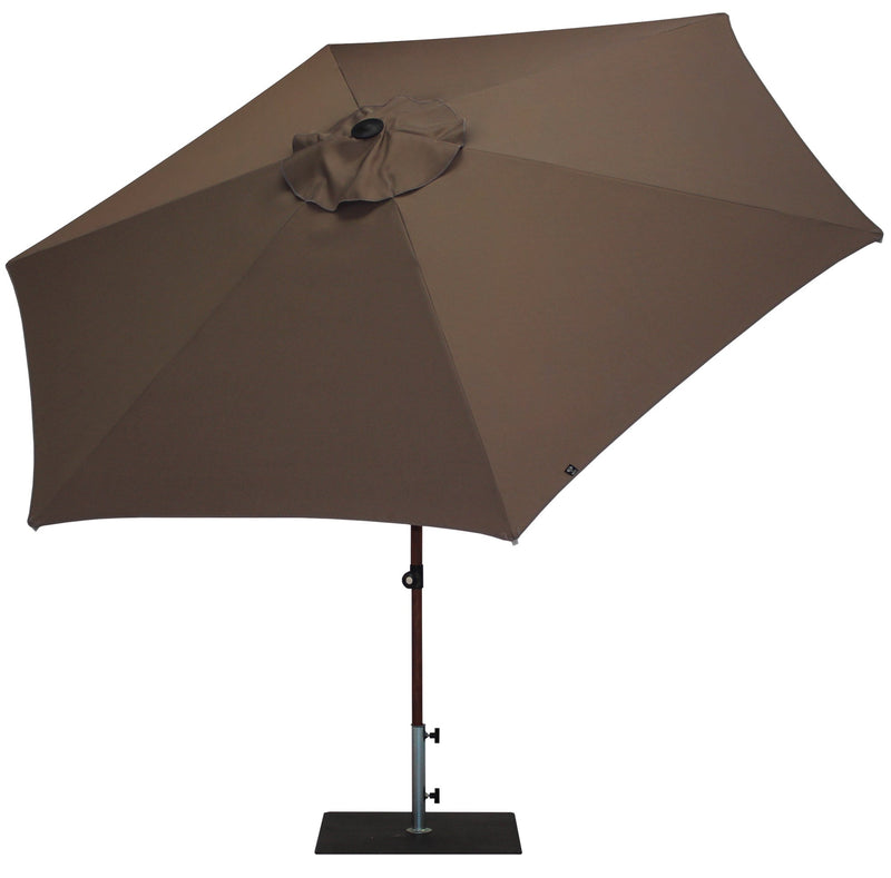 Ombrellone da Giardino Ø3 m Palo Ø38 mm in Alluminio Effetto Legno Tessuto Poliestere Trend Wood Taupe