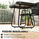 Set 3 Pezzi Bistrò da Esterno 2 Sedie e Tavolino in Metallo DPC e Texteline Nero      