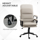 Sedia Poltrona Direzionale da Ufficio 64x69x108-118 cm in Similpelle Grigio Chiaro
