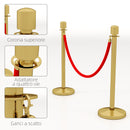 Colonnine Segnapercorso con Corda Vellutata Base Riempibile in Acciaio Inox Ø32x96 cm Oro 