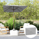 Telo per Ombrellone Rettangolare 3x2 m con Presa d'Aria Superiore in Poliestere 180 Grigio Chiaro      