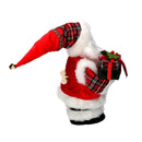 Babbo natale in tessuto rosso con regali, musica e movimento cm xh35
