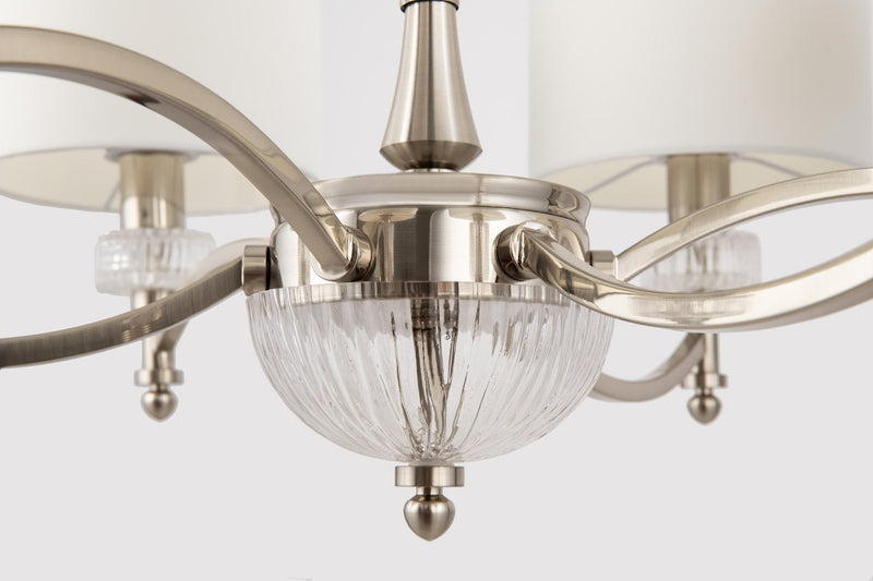 Lampadario Neoclassic in Metallo e Vetro Alicante Nickel