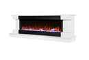 Camino Elettrico da Pavimento 60,3x181x43 cm Effetto Fiamma 1500W Arizona & Dalas maxi Bianco