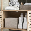Mobile Bagno con Armadietto e Ripiani 63x30x138 cm in Bambù   