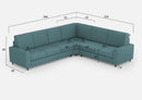 Divano Angolare 6 Posti 286x226x85 cm Sakar in Tessuto Petrolio