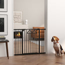 Cancelletto per Cani 74-100x76 cm 4 Viti Regolabili e Nastro Adesivo in Metallo e Plastica Nero      